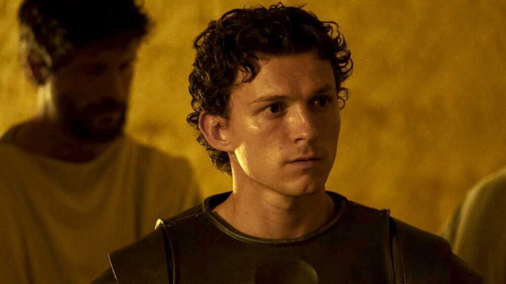 Tom Holland brings much-needed humanity to his character Telemachus.